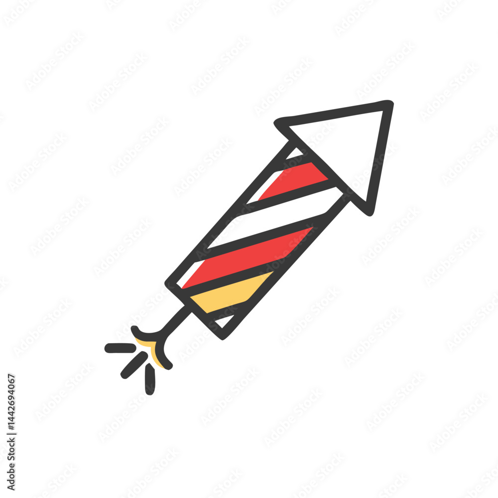 Aufkleber firework rocket new year fireworks on white background for web and graphic design
