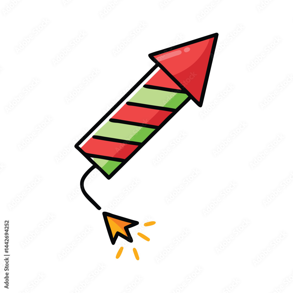 Aufkleber firework rocket new year fireworks on white background for web and graphic design