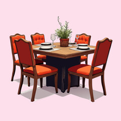 a Dining table in the 70s