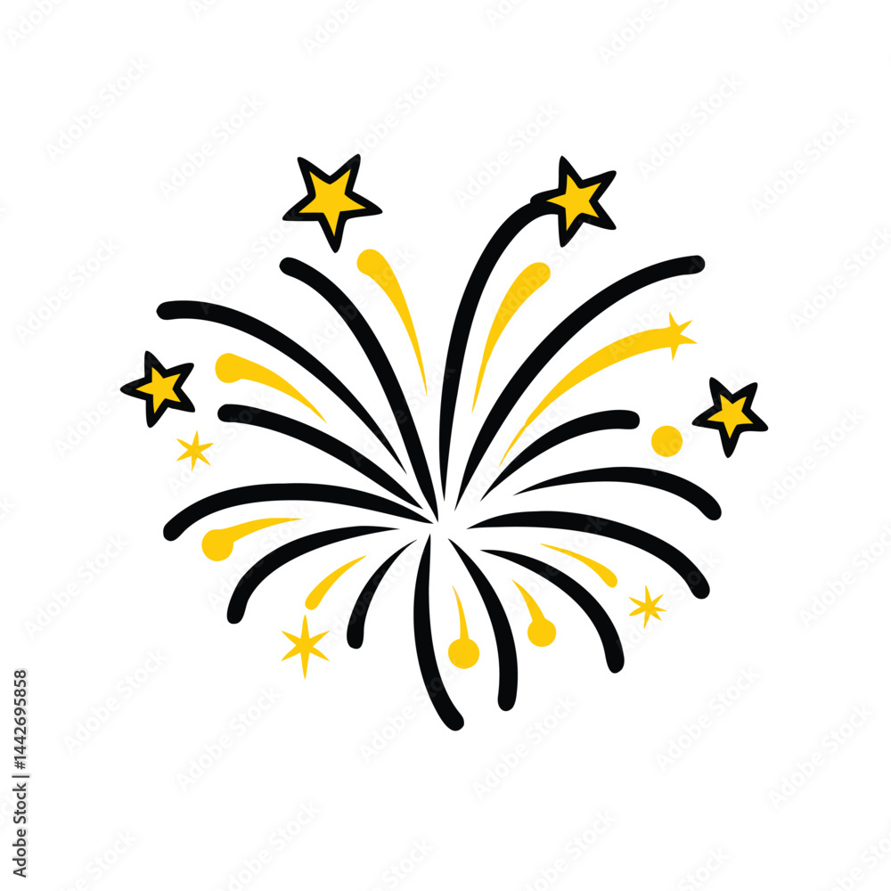 Aufkleber fireworks festive fireworks display on white background for web and graphic design