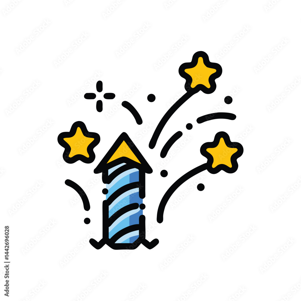 Poster fireworks festive fireworks display on white background for web and graphic design