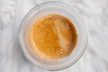 Modern Coffee Aesthetic – Espresso in Clear Glass on White