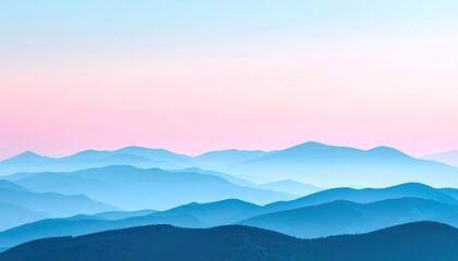 Fototapeta premium Serene mountain landscape at dusk nature photography scenic viewpoint tranquil environment soft color palette