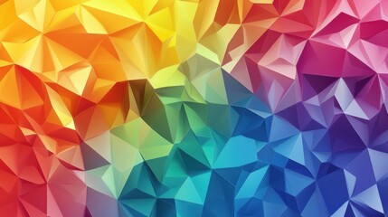 Obraz premium Vibrant geometric facets with a rainbow spectrum, an eye-catching abstract design