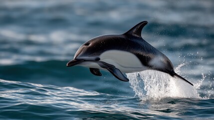 Fototapeta premium Leaping Dolphin: A Majestic Marine Moment