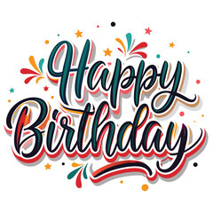 Fototapeta premium Colorful Happy Birthday Greeting (1)
