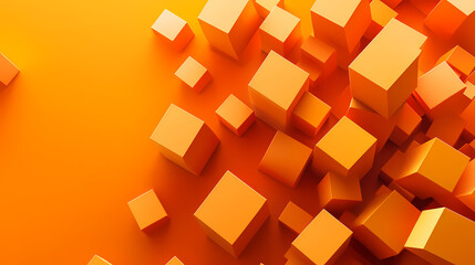 Obraz premium Abstract Geometric Orange Cubes