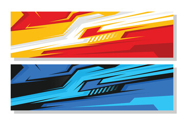 Car wrap design vector. Graphic abstract stripe racing background kit designs for wrap vehicle race car rally adventure and livery in color blur combination EPS 10