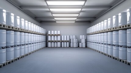 Large warehouse with well-organized product storage layout