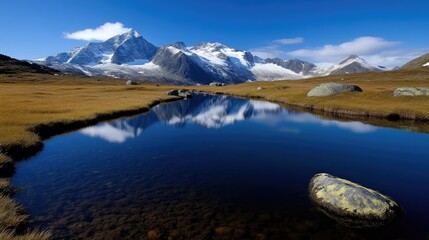 Fototapeta premium Majestic Alpine Mountain Reflection