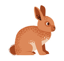 Cute rabbit illustration in flat vector style. Perfect for Easter, farming, or pet-related content. Features a hand drawn baby bunny character.