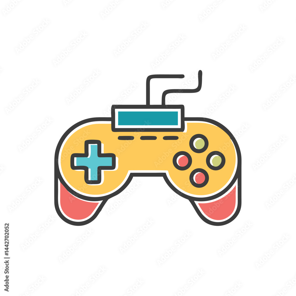 Poster game controller on white background for web and graphic design
