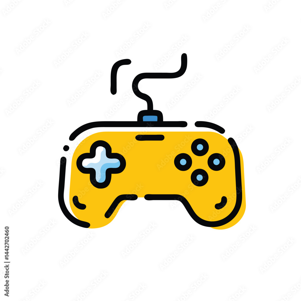 Poster game controller on white background for web and graphic design