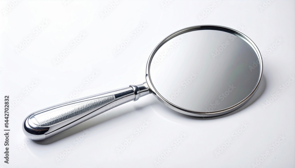 Poster reflective action with hand mirror studio setting photography minimalist environment close-up viewpo