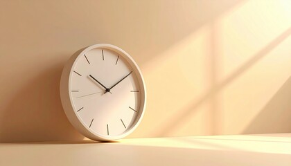 Time management inspiration minimalist interior clock display serene environment close-up view daily routine concept
