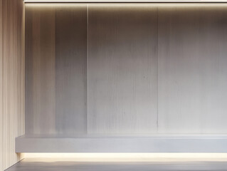 Fototapeta premium Minimalist interior design showcasing sleek lines and subtle lighting in contemporary space