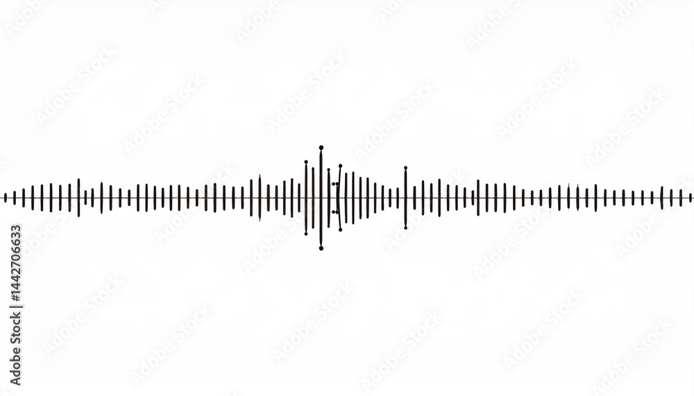 Poster sound wave visualization audio analysis digital art minimalistic design horizontal view creative con