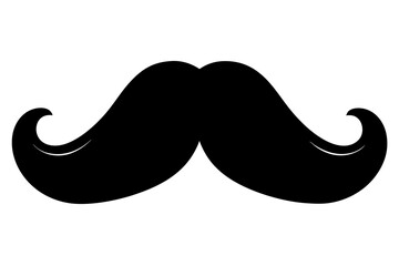Bold and clean silhouette of a stylized mustache