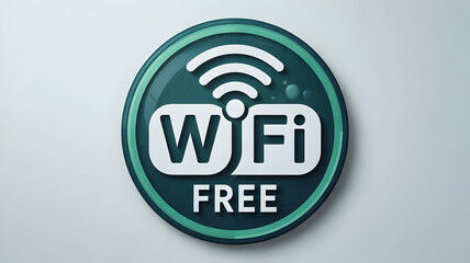 Free WiFi Sign Icon on Modern Background for Cafe, Restaurant, or Public Space Promotion