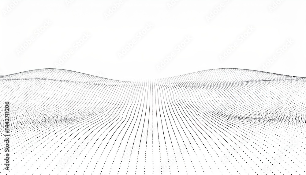 Poster dynamic wave patterns abstract landscape digital art minimalist design aerial view conceptual visual