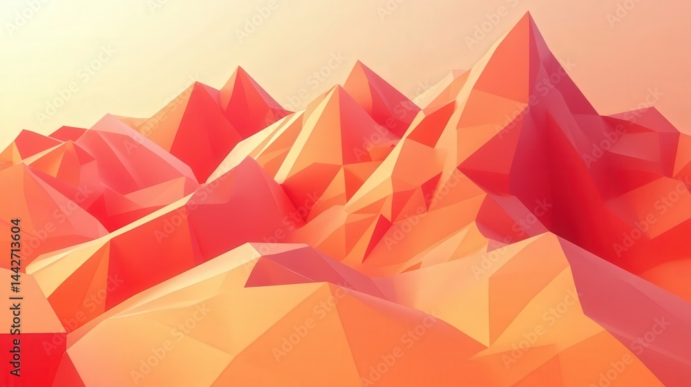 Poster abstract low poly geometry forms a high-tech 3d background, with sharp polygons that inspire modern 