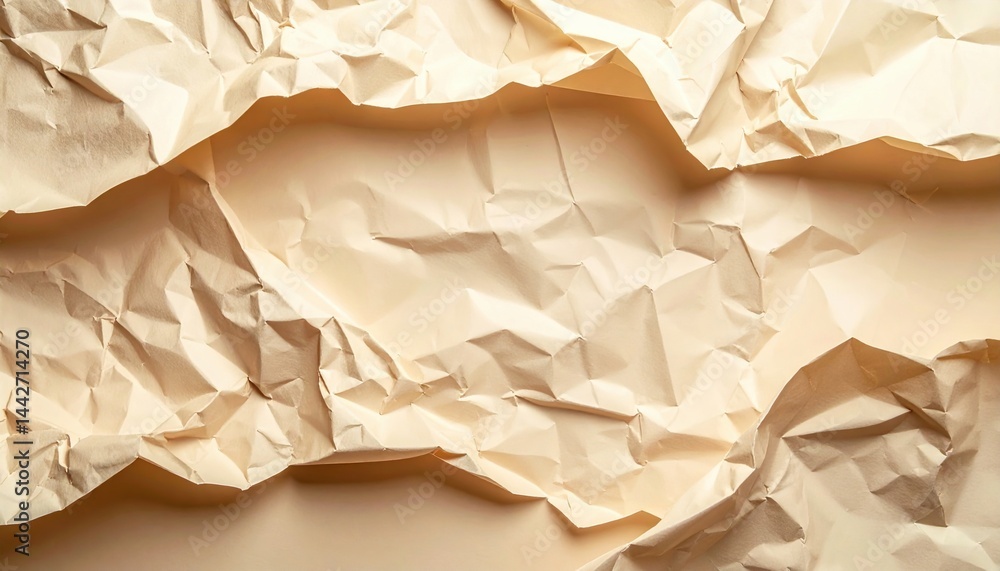 Poster crumpled paper art exploration studio setting photography textured background close-up view creative