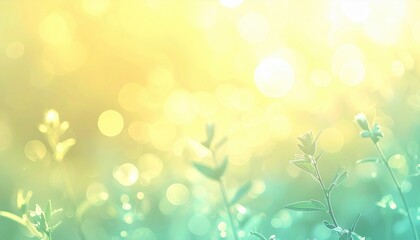 Obraz premium Nature awakens vibrant greenery in a sunlit field macro photography serene environment close-up view tranquility concept