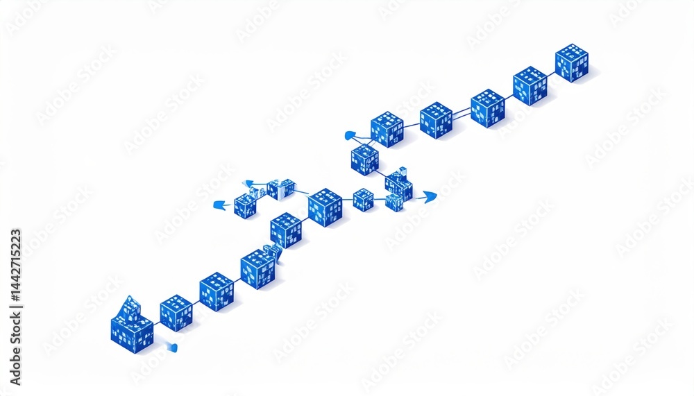 Aufkleber innovative blue dice simulation studio setting 3d model minimalist environment top-down view concept