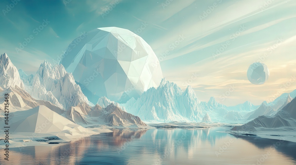 Poster abstract polygons create a futuristic low poly backdrop, combining a modern technology aesthetic wit