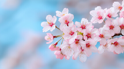 Obraz premium Cherry blossoms bloom by the river on a sunny spring day