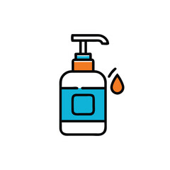 hand soap dispenser on white background for web and graphic design