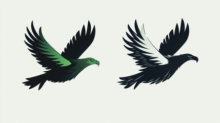 Obraz premium Birds in Flight - Graphic Design