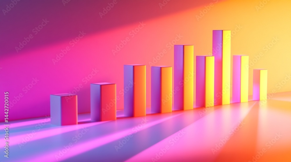 Aufkleber flat d bar graph with gradients and sharp, clear bars