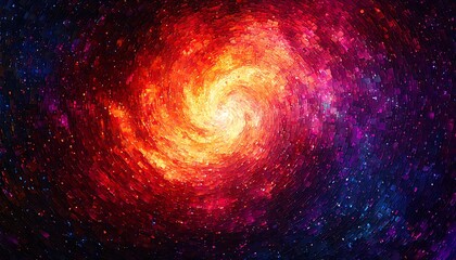Obraz premium Vibrant cosmic swirl, fiery hues