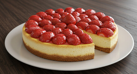 Creamy cake with strawberry frosting