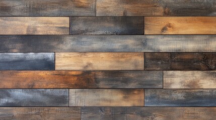 Naklejka premium Patterned wood texture background with diverse wood grain and earthy tones