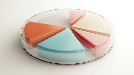Obraz premium Professional D pie chart with muted tones and a clear, clean design