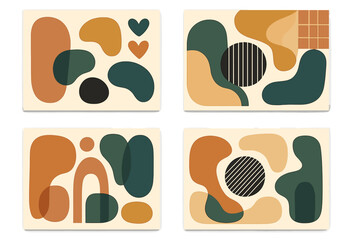 Fototapeta na wymiar Colorful vector flat illustration of abstract shapes and patterns representing modern art and design creativity