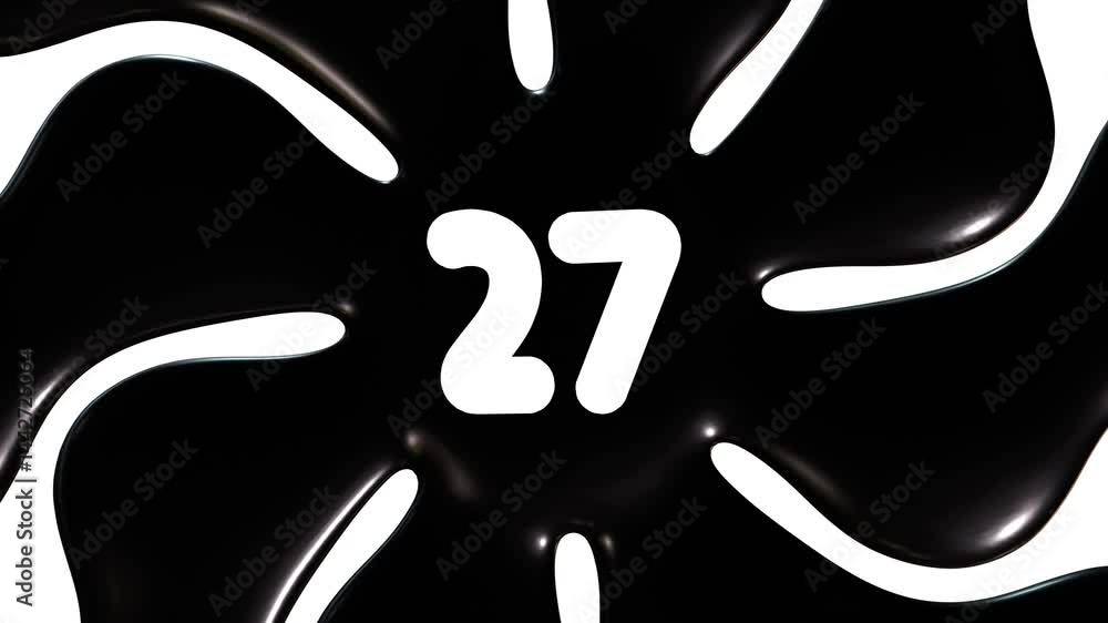 Poster black and white background animation with number 27