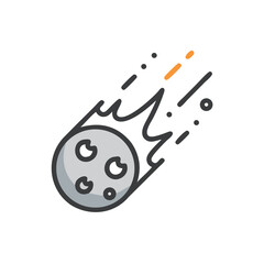 meteor on white background for web and graphic design