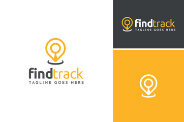 GPS Map Location Pointer with Magnifier Magnifying glass lens for searching address logo design