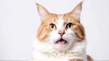 Terrified Cat with Wide-Eyed Expression – Frightened Feline Captured in a Moment of Shock and Fear