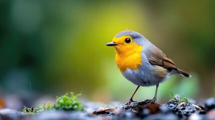 Cute bird perched on ground