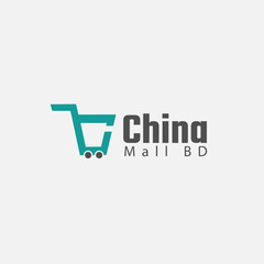 Online Shop Logo design with green color, shopping cart & shop bag combination logo design concept. Perfect for Ecommerce, sale, discount or store web element.