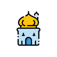 mosque on white background for web and graphic design