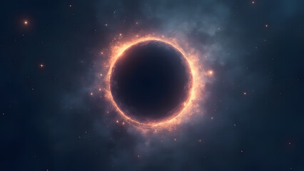 Obraz premium Fiery Ring of Cosmic Mystery A Burning Celestial Phenomenon