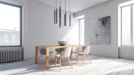 Fototapeta premium Modern Minimalist Dining Room