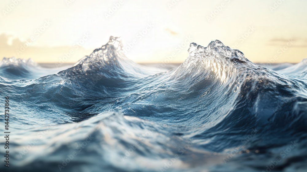Poster as cool waves hit the surface, light currents flow seamlessly, creating a dynamic, futuristic enviro
