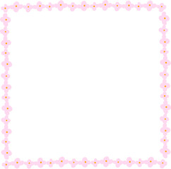 Pink Flower Pattern Frame with Soft Pastel Charm