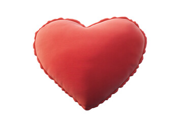 a red heart shaped pillow